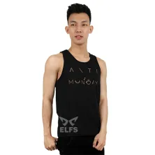 SINGLET CASUAL Kaos Singlet Pria Lengan Pendek Katun Monday Hitam