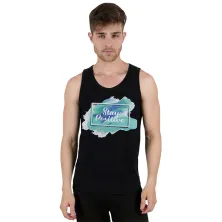 SINGLET CASUAL Kaos Singlet Pria Katun Stay Positive Hitam