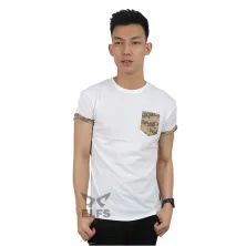 KAOS KANTONG Kaos Pria Spandek Tshirt Kantong Army Putih
