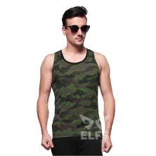 SINGLET CASUAL Kaos Singlet Pria Katun Loreng Army Hijau Army