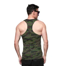 SINGLET CASUAL Kaos Singlet Pria Katun Loreng Army Hijau Army