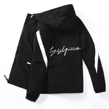 HOODIE & JAKET PARASUT Jaket Parasut Pria Parka Windbreaker Yohji Yamamoto Hitam