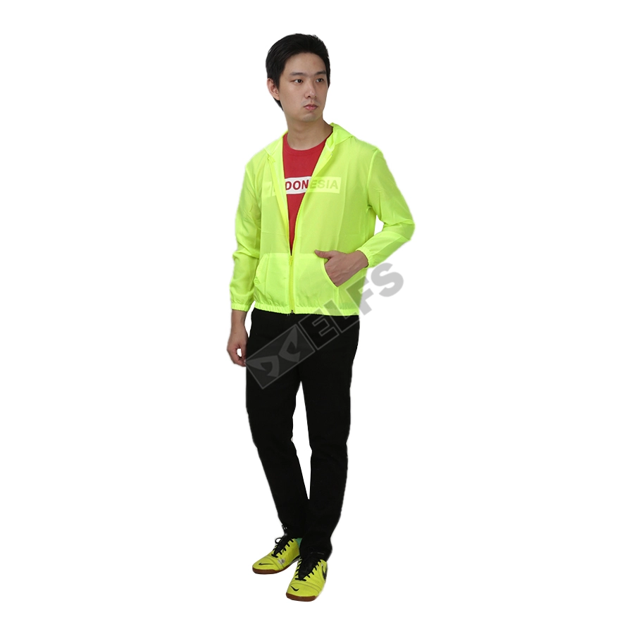 JAKET TRAINING Jaket Pria Parasut Transparan Ultra Light Weigt Hijau Stabilo 3 parasut_transparant_is2