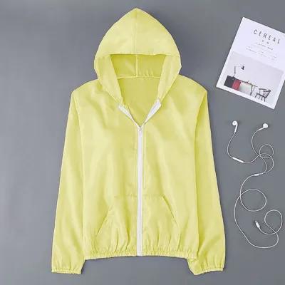 JAKET TRAINING JAKET TRANSPARAN KOREA HOODIE WANITA PARASUT FASHION SPORT KUNING MUDA<br> 1 parasut_transparant_wanita_km1