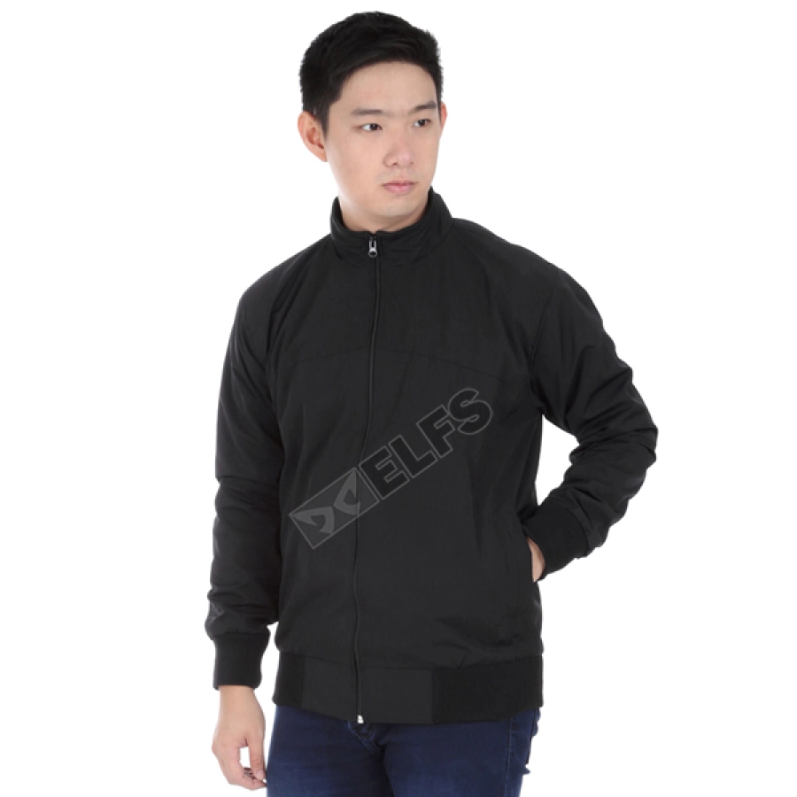 HOODIE & JAKET PARASUT Jaket Pria Parasut Seleting Tinggi Hitam 1 parasut_water_resistant_fullzip_hx_0_copy