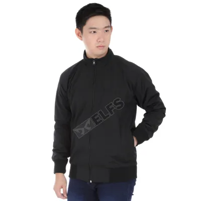 HOODIE & JAKET PARASUT Jaket Pria Parasut Seleting Tinggi Hitam 1 parasut_water_resistant_fullzip_hx_0_copy