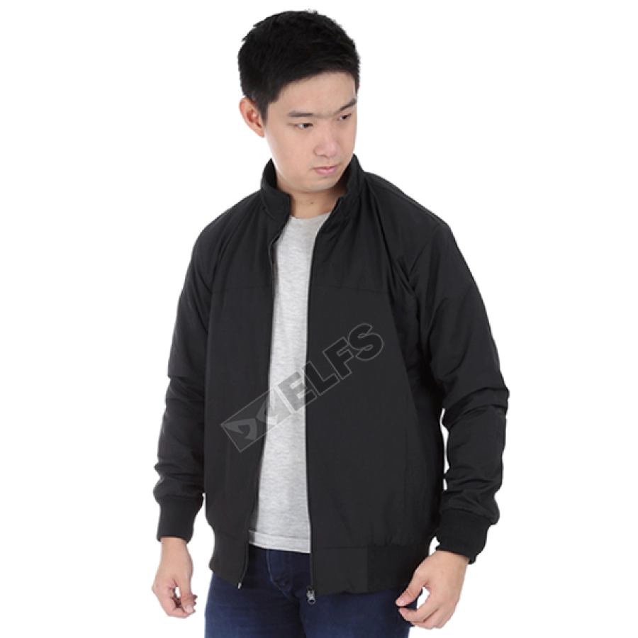 HOODIE & JAKET PARASUT Jaket Pria Parasut Seleting Tinggi Hitam 2 parasut_water_resistant_fullzip_hx_1_copy