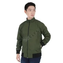 HOODIE & JAKET PARASUT Jaket Pria Parasut Seleting Tinggi Hijau Army