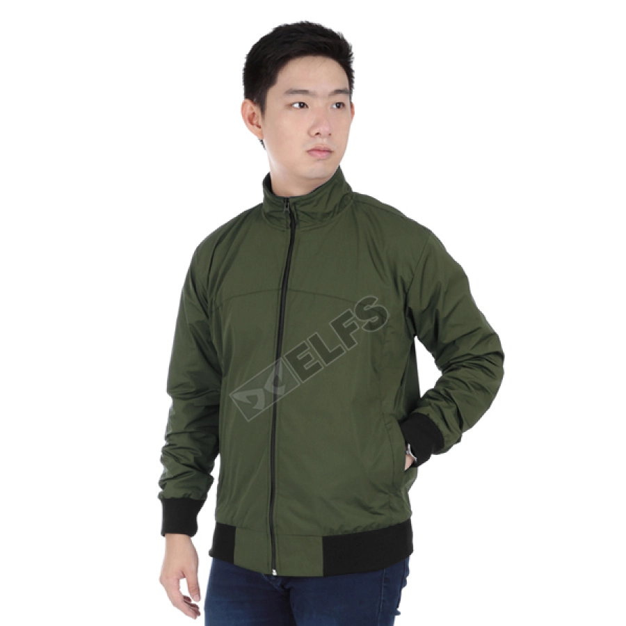 HOODIE & JAKET PARASUT Jaket Pria Parasut Seleting Tinggi Hijau Army 1 parasut_water_resistant_fullzip_ia_0