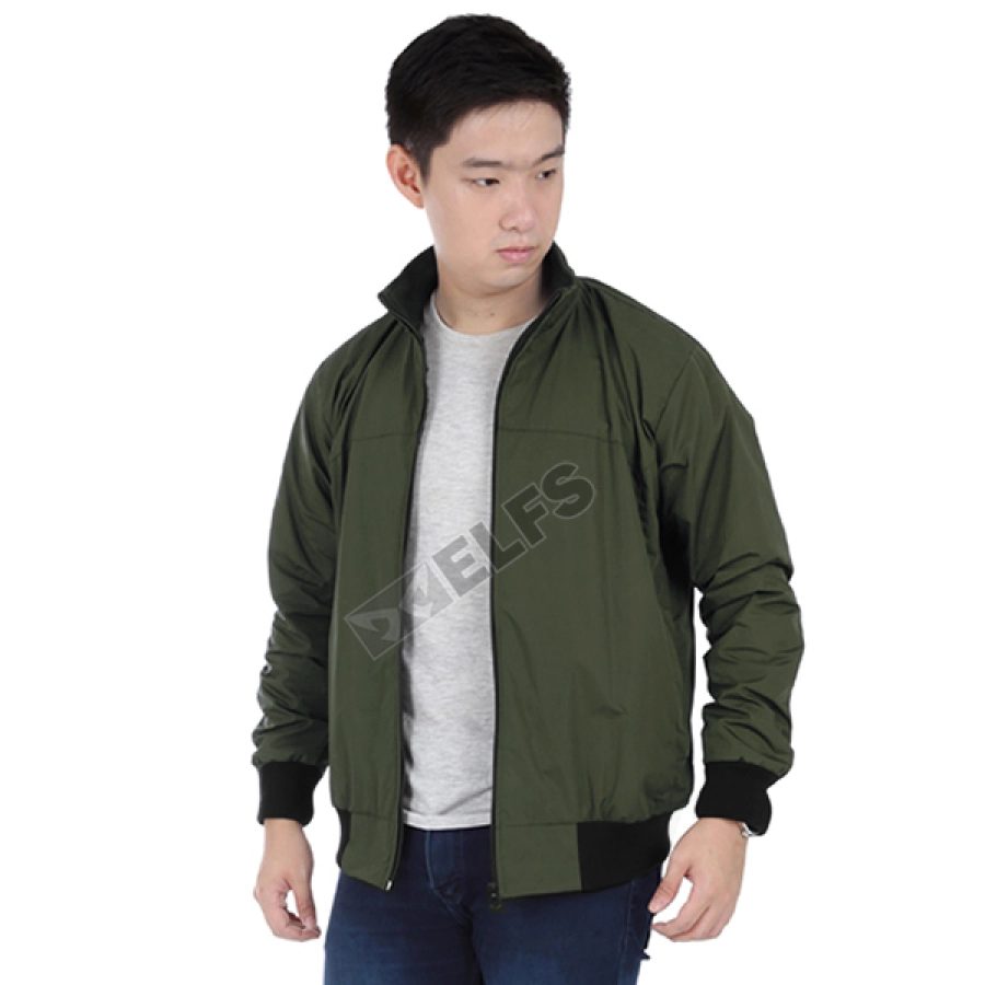 HOODIE & JAKET PARASUT Jaket Pria Parasut Seleting Tinggi Hijau Army 2 parasut_water_resistant_fullzip_ia_1