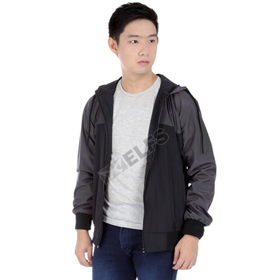 HOODIE & JAKET PARASUT Jaket Parasut Water Resistant Hoodie Black Abu Tua 2 parasut_water_resistant_hoodie_black_at_1_copy