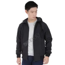 HOODIE & JAKET PARASUT Jaket Parasut Water Resistant Hoodie Simple Hitam