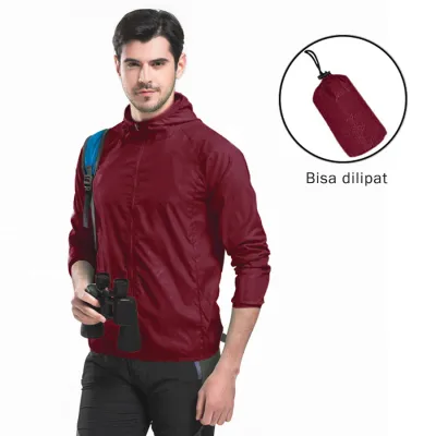 JAKET TRAINING Jaket Pria Lipat Parasut Water Resistant Simple Maroon 1 parasut_water_resistant_lipat_mo0