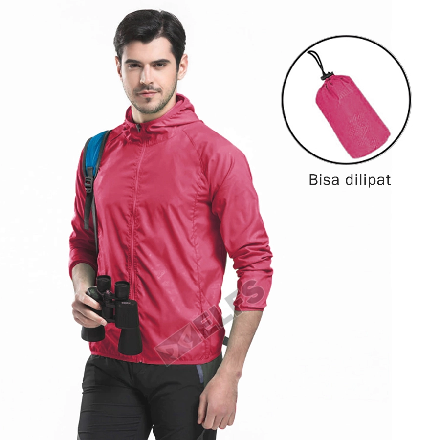 JAKET TRAINING JAKET PRIA LIPAT PARASUT WATER RESISTANT SIMPLE PINK TUA 1 parasut_water_resistant_lipat_pt0