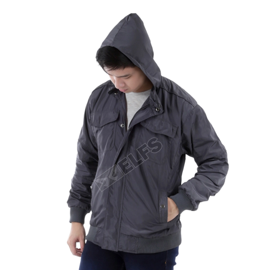 JAKET PARKA Jaket Parasut Water Resistant Semi Parka Polos Abu Tua 1 parasut_water_resistant_semi_parka_polos_at_0_copy