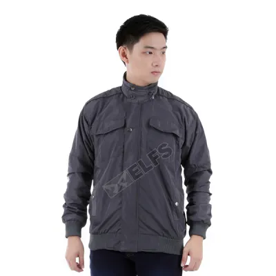 JAKET PARKA Jaket Parasut Water Resistant Semi Parka Polos Abu Tua 2 parasut_water_resistant_semi_parka_polos_at_1_copy