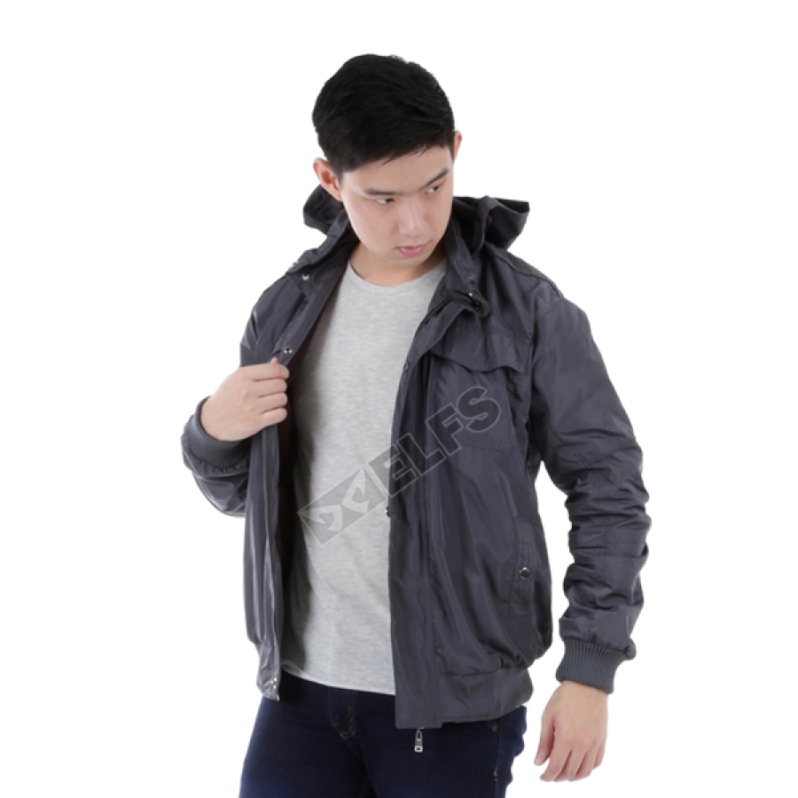 JAKET PARKA Jaket Parasut Water Resistant Semi Parka Polos Abu Tua 3 parasut_water_resistant_semi_parka_polos_at_2_copy