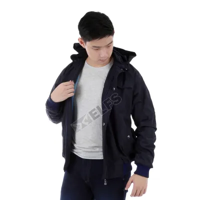 JAKET PARKA Jaket Parasut Water Resistant Semi Parka Polos Biru Dongker 3 parasut_water_resistant_semi_parka_polos_bd_2_copy