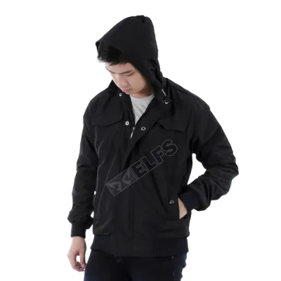 JAKET PARKA Jaket Parasut Water Resistant Semi Parka Polos Hitam 1 parasut_water_resistant_semi_parka_polos_hx_0_copy