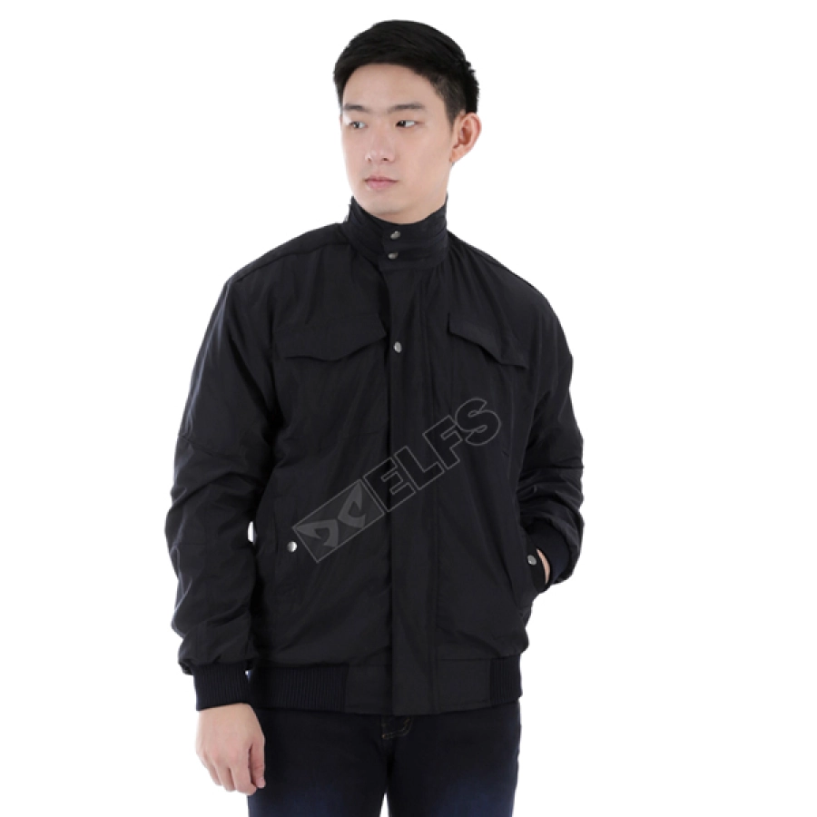 JAKET PARKA Jaket Parasut Water Resistant Semi Parka Polos Hitam 2 parasut_water_resistant_semi_parka_polos_hx_1_copy