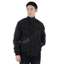 JAKET PARKA Jaket Parasut Water Resistant Semi Parka Polos Hitam