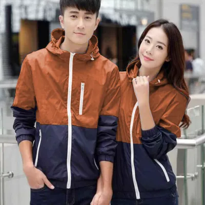 HOODIE & JAKET PARASUT Jaket Parasut Hoodie Pria Windbreaker Training Half Orange 1 parasut_wind_breaker_half_or0