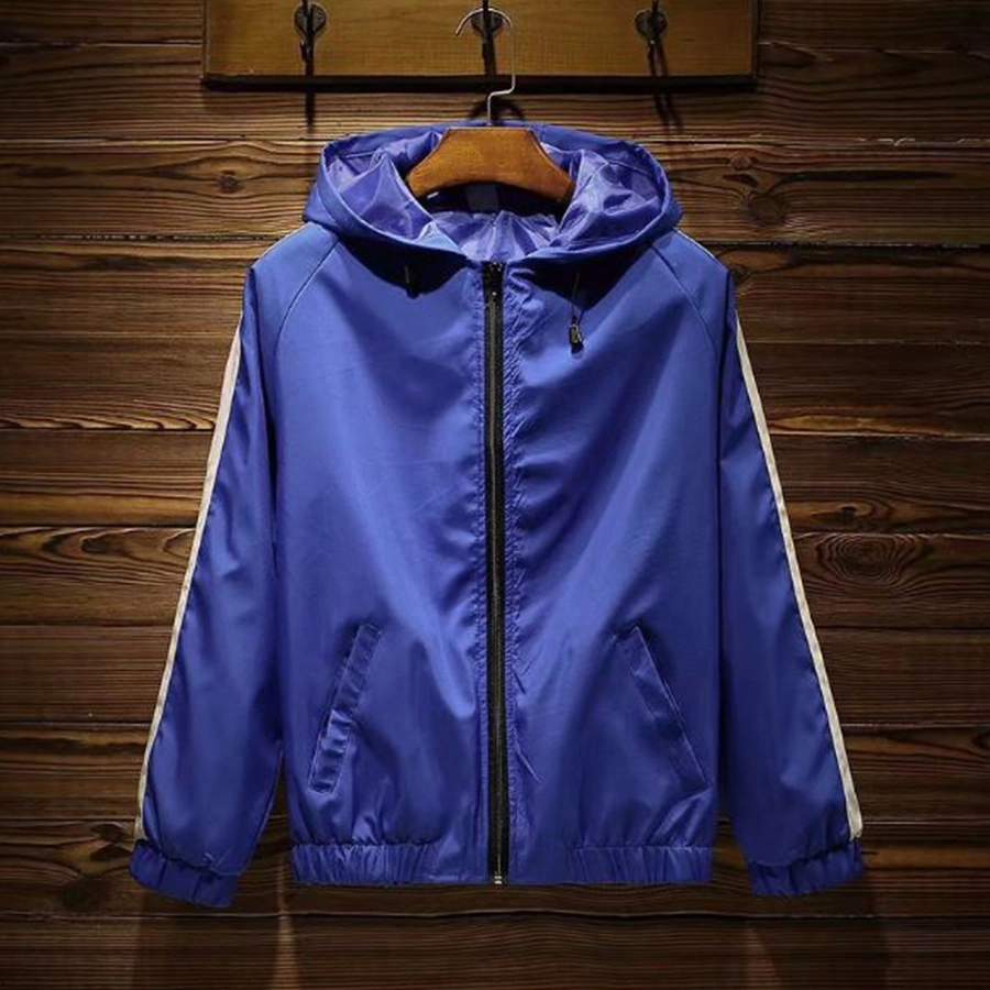 HOODIE & JAKET PARASUT Jaket Parasut Hoodie Pria Windbreaker Light Weight Training Biru Tua 1 parasut_wind_breaker_light_weight_bt0