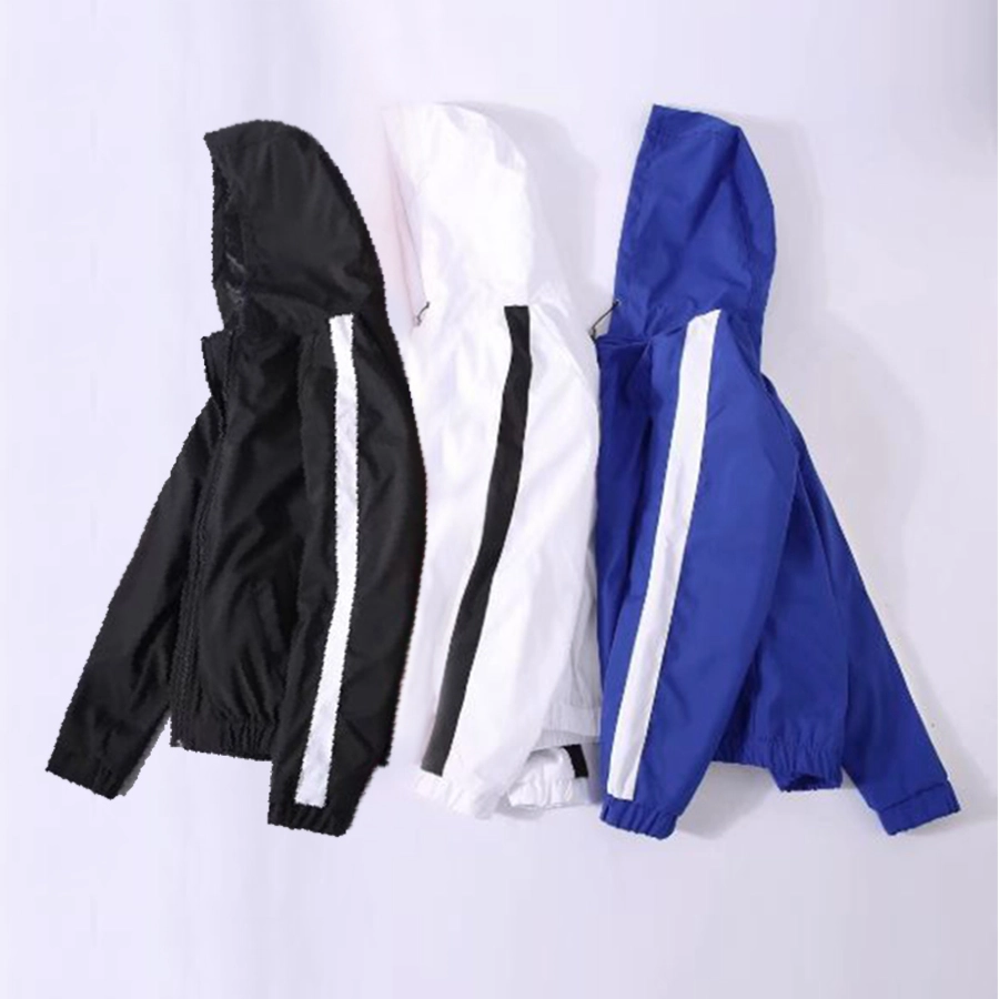 HOODIE & JAKET PARASUT Jaket Parasut Hoodie Pria Windbreaker Light Weight Training Biru Tua 2 parasut_wind_breaker_light_weight_bt1