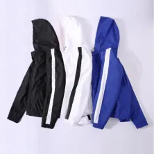 HOODIE & JAKET PARASUT Jaket Parasut Hoodie Pria Windbreaker Light Weight Training Biru Tua