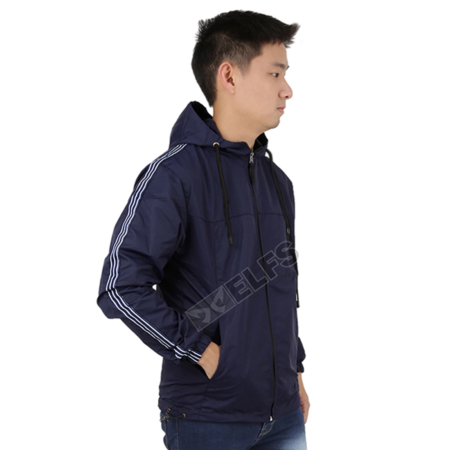 HOODIE & JAKET PARASUT Jaket Parasut Pria Wind Breaker White List Biru Dongker 1 parasut_wind_breaker_white_list_bd0