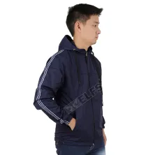 HOODIE & JAKET PARASUT Jaket Parasut Pria Wind Breaker White List Biru Dongker