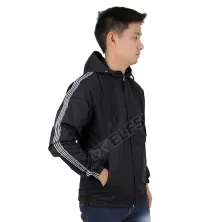 HOODIE & JAKET PARASUT Jaket Parasut Pria Wind Breaker White List Hitam