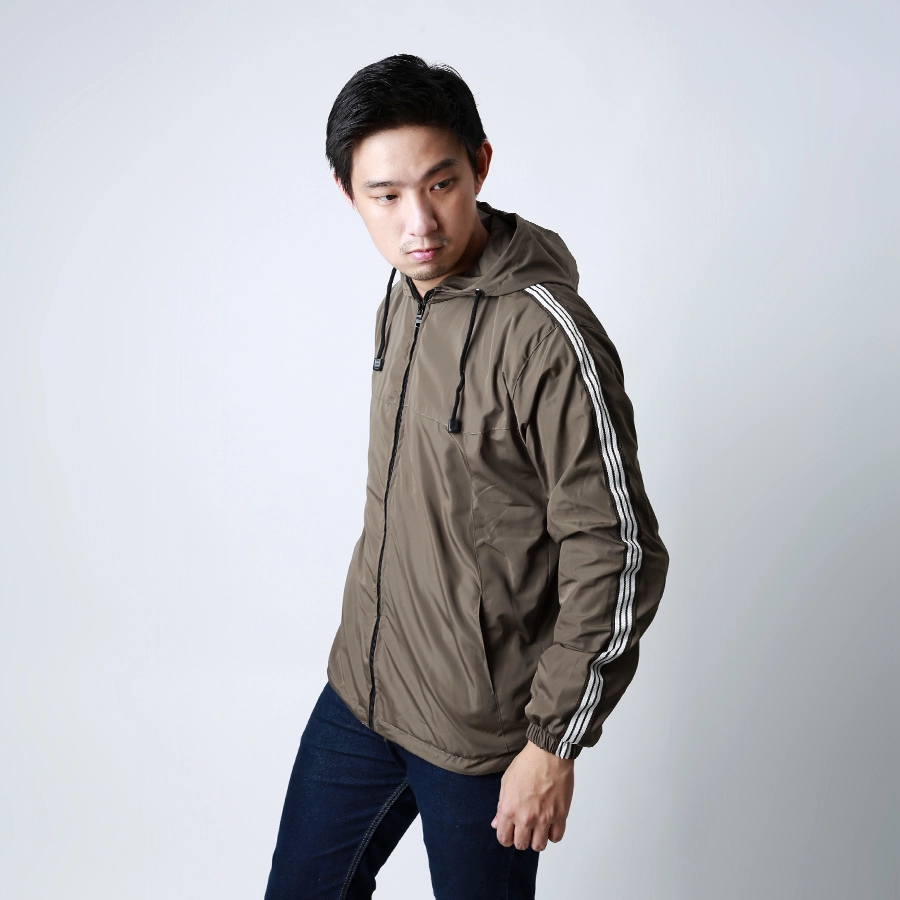 HOODIE & JAKET PARASUT JAKET PARASUT PRIA WIND BREAKER WHITE LIST KHAKI 1 parasut_wind_breaker_white_list_kh0