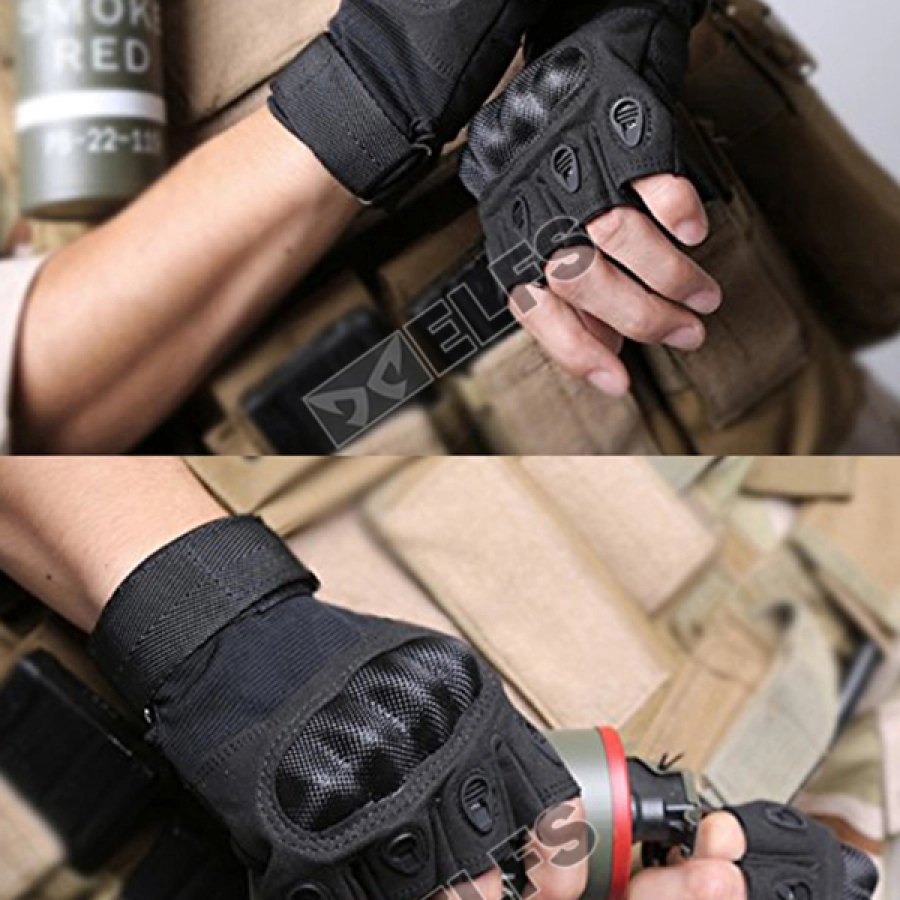 SARUNG TANGAN & MANSET Sarung Tangan Tactical Army Protector ORI Untuk Motor Airsoft Paintball Sepeda Hitam 5 pendek5
