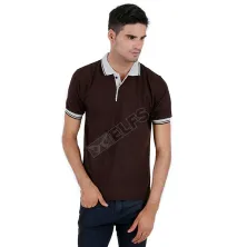 POLOSHIRT KOMBINASI Poloshirt Lacost Neck Abu Muda Coklat Tua