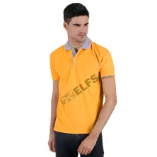 POLOSHIRT KOMBINASI POLOSHIRT LACOST NECK ABU MUDA KUNING TUA