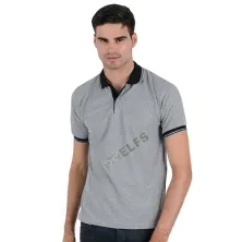 POLOSHIRT KOMBINASI Poloshirt Pria Lacoste Pique 24S Kerah Hitam Abu Muda