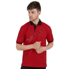 POLOSHIRT KOMBINASI Poloshirt Lacost Neck Hitam Merah Cabe