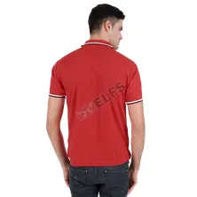 POLOSHIRT POLOS Poloshirt Lacost Motif Stripe Merah Cabe