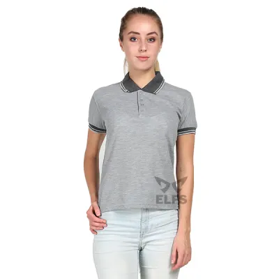 POLOSHIRT WANITA Polo Shirt Wanita Lengan Pendek Kerah Abu Tua Abu Muda 1 pl_wanita_neck_abutua_am_0