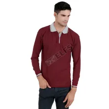 POLOSHIRT JUMBO POLOSHIRT LENGAN PANJANG LACOST KERAH ABU MUDA MARUN JUMBO