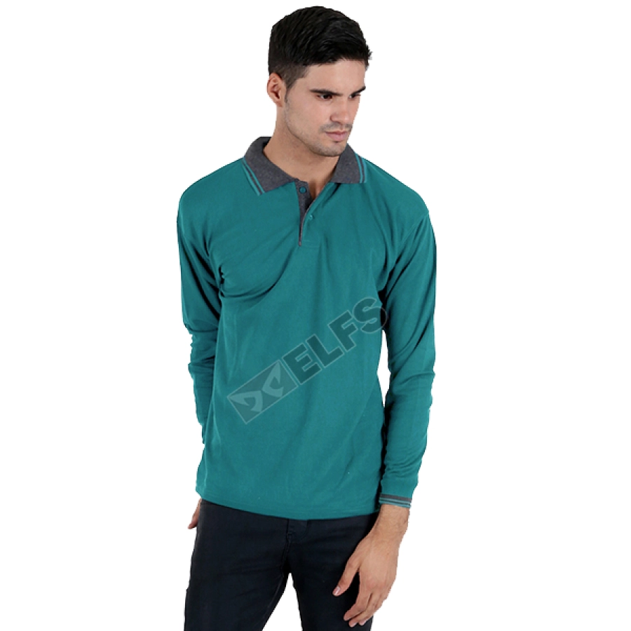 POLOSHIRT PANJANG Poloshirt Lengan Panjang Lacost Kerah Abu Tua Tosca 1 plj_neck_abu_tua_ts_0_copy