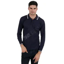 POLOSHIRT PANJANG Poloshirt Lengan Panjang Lacost Simple Biru Dongker