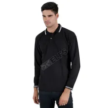 POLOSHIRT PANJANG Poloshirt Lengan Panjang Lacost Simple Hitam