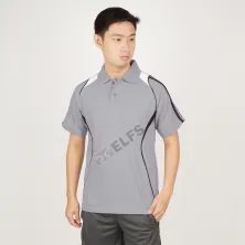 POLOSHIRT  KAOS POLO SHIRT PRIA BAJU TRAINING PENDEK LIST ABU MUDA 