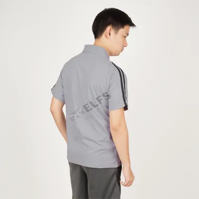 POLOSHIRT  KAOS POLO SHIRT PRIA BAJU TRAINING PENDEK LIST ABU MUDA  2 pltd_poloshirt_training_pendek_list__am_1_copy