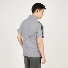 POLOSHIRT  KAOS POLO SHIRT PRIA BAJU TRAINING PENDEK LIST ABU MUDA 