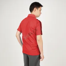 POLOSHIRT  KAOS POLO SHIRT PRIA BAJU TRAINING PENDEK LIST MERAH CABE 