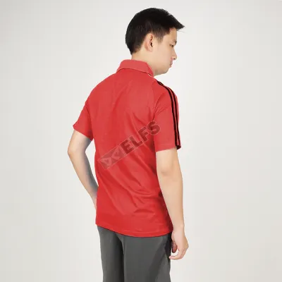 POLOSHIRT  KAOS POLO SHIRT PRIA BAJU TRAINING PENDEK LIST MERAH CABE  2 pltd_poloshirt_training_pendek_list__mc_1_copy