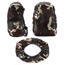 COVER BAG Cover Bag Waterproof Raincover 45 Liter Reversible Camouflage  Sarung Tas Loreng Outdoor bolak balik Anti Air Termurah Hijau Tua